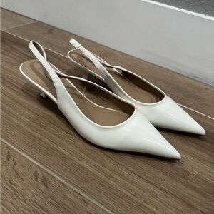 Chic White Slingback Heels